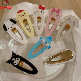 Sanrio 1pc Sanrio Melody And Cinnamoroll Twins Design Seamless Hair Clip Bangs Clip Claw Clips Hair Claws Hair Barrettes