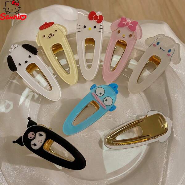 Sanrio 1pc Sanrio Melody And Cinnamoroll Twins Design Seamless Hair Clip Bangs Clip Claw Clips Hair Claws Hair Barrettes