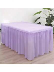 2pcs/Set Disposable Plastic Tablecloth Set, Rectangular Solid Color, Suitable For Wedding, Bridal Shower, Birthday, Buffet Party, Elegant Table Decoration, Holiday Party Supplies, Fits Various Event Themes