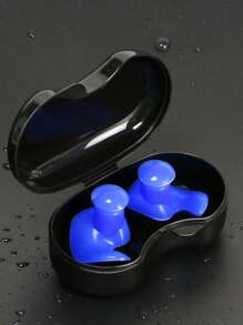 1 Pair Spiral Waterproof Anti-Noise Swim Earplug, Made Of Silicone, Comfortable And Fashionable Swimming Accessories