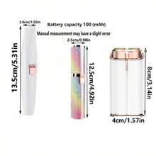 1 pieza Eliminador de vello facial portátil y mini, afeitadora facial para mujeres, dispositivo de eliminación de vello facial y cejas, afeitadora indolora y recargable por USB adecuada para cejas, labios, Body, barbilla y brazos, afeitadora multifuncional para mujeres