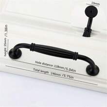 1pc/2pcs  Black Modern Minimalist Aluminum Alloy Hollow Door Handle Cabinet Wardrobe Bedside Table TV Cabinet Drawer Door Handle Furniture Hardware Accessories