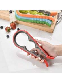 1pc 4-In-1 Multifunctional Bottle Opener, Jar Opener, Cap Remover, Beer Bottle Opener - Random Color