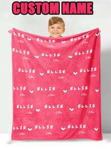1PC Personalized Custom Name Blanket Gift,With Name Blanket Gift For Girl Boy Girl Man Adult Heart Blanket Gift,Great Holiday Gift For Classmates, Friends, Family, Used For Nap, Camping, Travel,Cozy,Warm,Comfortable,Soft Unique,Personalized,Custom Ideal Gifts For Him Her,Boyfriend - Multicolor - View 33