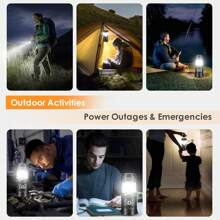 1/2/4PCS Solar Camping Lantern, Collapsible LED Solar USB Rechargeable Lantern Flashlight Emergency Hanging Lights For Camping  Power Outages Indoor Outdoor - Đen 1PC - Xem 8