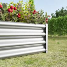 Raised Garden Bed Outdoor, 4*2*1ft Metal Planter Box, Rectangle Planter Beds For Plants, Vegetables, And Flowers. - Silver - View 2