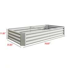 Raised Garden Bed Outdoor, 4*2*1ft Metal Planter Box, Rectangle Planter Beds For Plants, Vegetables, And Flowers. - Silver - View 9