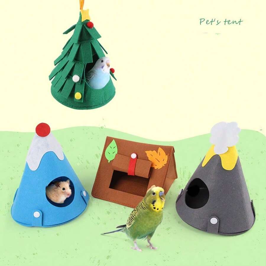 1 件舒适小动物吊床鸟毛毡床笼鹦鹉豚鼠窝仓鼠屋鸟舍小动物睡床宠物吊笼