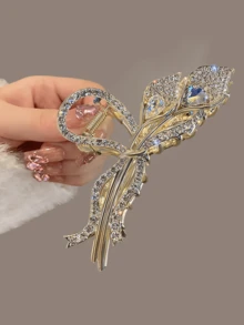 1pc New Light Luxury Hair Accessories For Women's Hairpin High-End Trumpet Flower Metal Grab Clip Large Hair Claw Elegant Fashionable Headgear