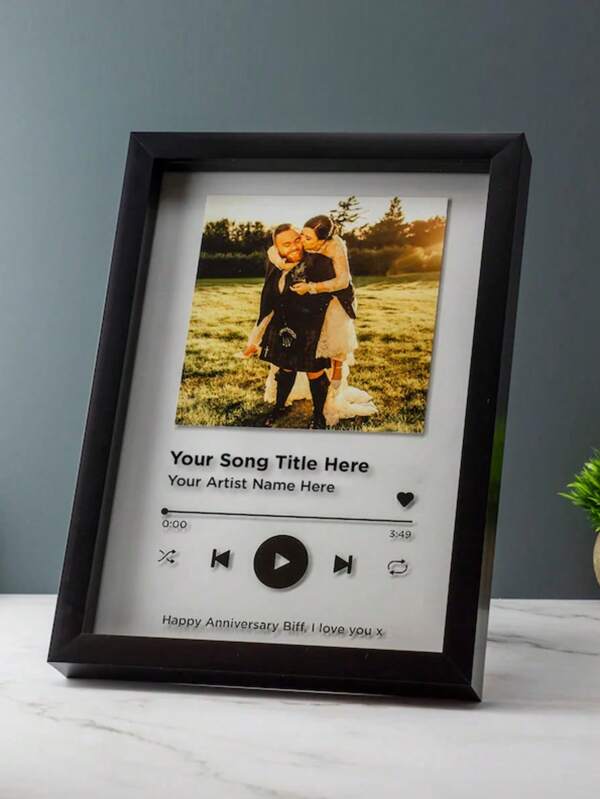 Targa personalizzata con supporto per musica, personalizzabile con qualsiasi foto/canzone, regalo perfetto per San Valentino, Festa della Mamma, Festa del Papà, Ringraziamento, compleanno, laurea