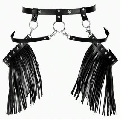 1pc Women's New Sexy Punk Gothic Tassel Waist Belt, Waist Chain, Leather Belt, Suitable For Dance Performance