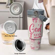 Christian Tumbler, 30oz Pink "God Says You Are" - Inspirational Faith Gifts, Perfect For Birthday, Spiritual Catholic Gift, Easter Gift Cup - 30oz - 查看 4