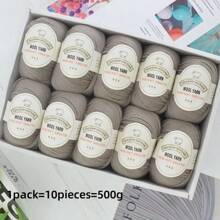 10 包，针织纱，中等厚度针织纱，亲肤保暖，手工针织针织纱，适用于毛衣、披肩、毛毯等。