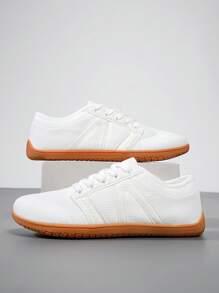 Wide Fit Barefoot Running Shoes Outdoor Breathable Non-Slip Fashion Sports Zero Drop Casual Sneakers Minimalist Walking Men - White - View 3