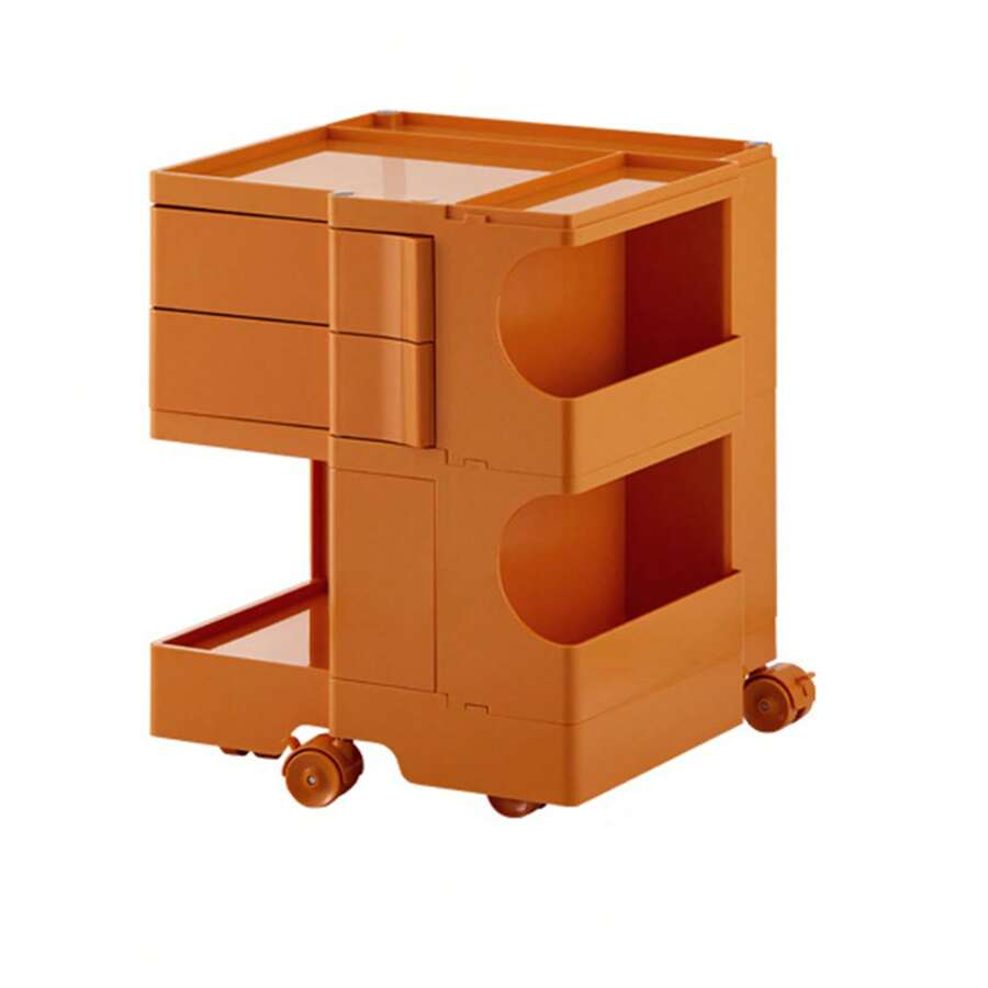 Storage Cabinet With Wheels And Drawers, Multipurpose ABS Utility Storage Cart For Living Room Bedroom Kitchen