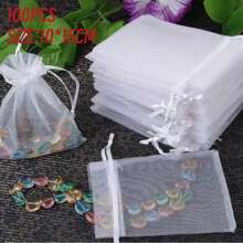 10/50/100pcs Medium Size: 10*15cm Organza Gift Packaging Bags, Wedding Candy Bags, Wedding Favor Bags, Gift Packaging Supplies, Organza Bags For Wedding & Celebration Gift Packaging - Multicolor - View 46