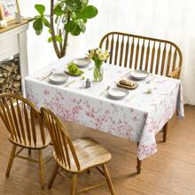 1pc Spring Floral Tablecloth, Washable Seasonal Cherry Blossom Tablecloth Suitable For Living Room, Dining Room, Dinner Party, Picnic, Home Decor