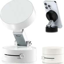 带伸缩结构的可调节机械真空磁性车载手机支架，适用于汽车/旅行/办公桌的磁性手机支架，兼容 iPhone 和 Android - 彩色 - 查看 2