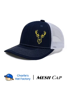 1pc Deer King Print Cnotrast Mesh Cap Summer Baseball Cap Outdoor Breathable Street Hat Trucker Cap Adjustable Head Circumference High Quality - DEER - View 8