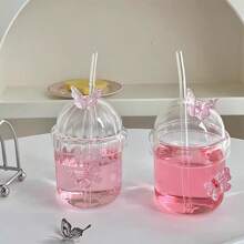 2 piezas Vasos de vidrio a rayas verticales resistente al calor, vasos de café, vasos para bebidas frías de restaurante, vasos para beber de gran capacidad, tazas transparentes para Americano helado, latte, leche, agua con burbujas, té y jugo de frutas, con caja de regalo