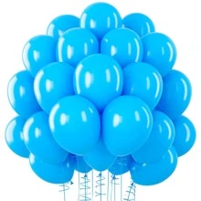 50 Balão Bexiga Colorida Lisa 9 Polegadas Redondo Balões Decoração Festa Aniversário - Azul Claro - Visão 4