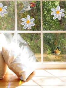 3PCS/6PCS Rainbow Cloud Window Stickers, Daisy Flower Glass Film, Rainbow Static Cling Window Film, PVC Bedroom Decor, Sunlight Reflection Produce Rainbow For Living Room, Bedroom, Dining Room Gifts Birthday Graduation Home Decor Wall Decor Bathroom Decor Room Decoration Stuff Living Room Decor House Decor Home Decor Living Room Wall Art Wall Paper Personalised Stickers