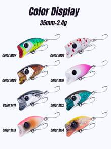 Kingdom Micro Minnow 顶水钓鱼饵 2.4 克 35 毫米 Z-Action 硬饵高品质浮动波帕单钩用于鲈鱼梭子鱼 - 彩色 - 查看 9