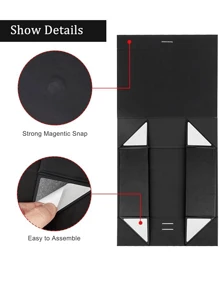 1pc Solid Color Foldable Gift Box, Packaging Box, Holiday Gift Box, Versatile Gift For Family And Friends - Black - View 3