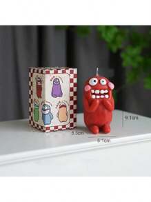 1 件地球怪物蜡烛散装搞笑丑可爱香味生日礼物纪念品卡通设计香薰蜡烛，新年家居装饰蜡烛