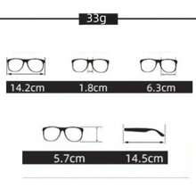 时尚2025新款中钉无框时尚眼镜，高端旅行时尚眼镜，网红方框素脸眼镜带拉链盒 - 黑框灰腿 - 查看 8
