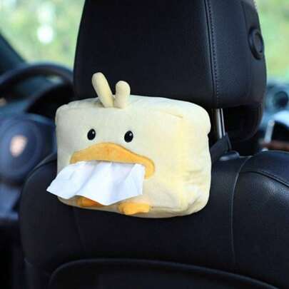 1pc Car Tissue Box, Seat Back Hanging Tissue Paper Holder, Car Interior Armrest Sunshield Tissue Box Cover
