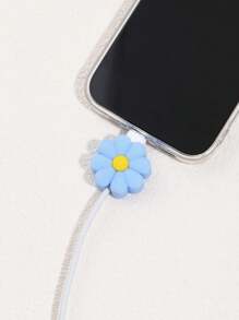 Flower Shaped Data Cable Connector Protector, Charging Cable Protector, Anti-Pollution And Anti-Breakage, Compatible With Type-C Charging Cable Protector, Cable Protector, Charger Protector - Multicolor - View 3