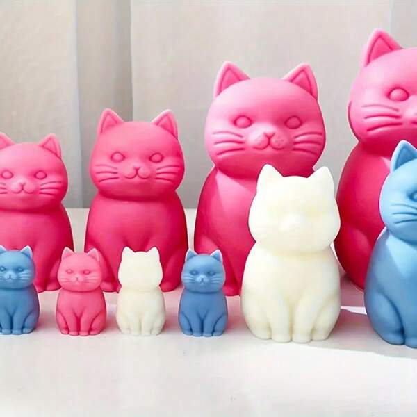 1pc Cat Shaped Silicone Mold, Suitable For Handmade Decorative Items