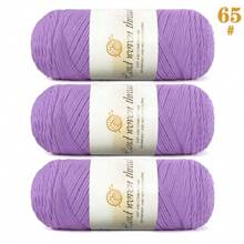 Set de 3 ovillos de hilo 100% acrílico suave y cómodo de 5 hebras [1 paquete de 570g/3 ovillos] adecuado para tejer a crochet mantas DIY, ropa, bolsos, pantuflas y otras manualidades