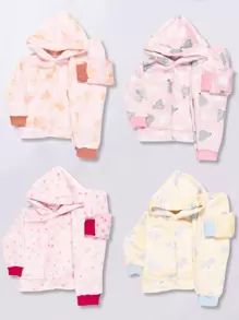 Kit 6 Peças Roupa Infantil Fleece De Inverno - 3 Conjunto Pelucia Blusa e Calça Ultra Soft Microfibra Menina Menino