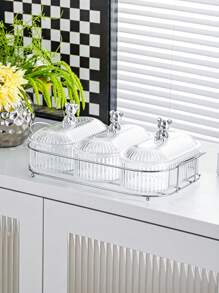 1pc High Quality Storage Box, Home Fruit Plate, Living Room Tea Table Dried Fruit Box, Minimalist Stylish Candy Box With Lid, New Year Supplies, Home Organization & Storage, Party Decor, Room Decoration