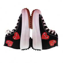 Black Platform Tennis Shoes With Hearts - Fashion And Style - 黑色 - 查看 3