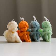 Molde de Silicone de Vela de Anjo Fofo, Molde de Escultura de Anjo de Pilar Romano 3D para Vela Perfumada, Gesso e Resina, Decoração Artesanal DIY, Presentes de Decoração para Casa