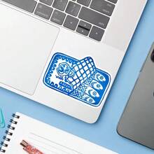 1 件罐装沙丁鱼贴纸 - 复古海鲜美学乙烯基贴花 | 复古蓝白手绘艺术 | 有趣的美食礼物，适用于笔记本电脑、水瓶、笔记本、冷却器等 | 防水钓鱼与海洋爱好者贴纸、学校用品、返校季