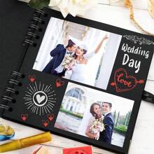 Small Scrapbook Album, 30 Sheets/60 Pages Black Blank Pages Scrapbook Album, Kraft Paper Album, Hardcover Scrapbook Album, Suitable For Birthday And Holiday Gifts, Crafts, Home DIY, Christmas, Thanksgiving - Black - View 8