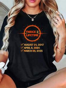 2025 Partial Solar Eclipse USA Eclipse March 29 2025 T-Shirt- Short Sleeve, Casual, Breathable, Comfortable, Summer & Spring Essential