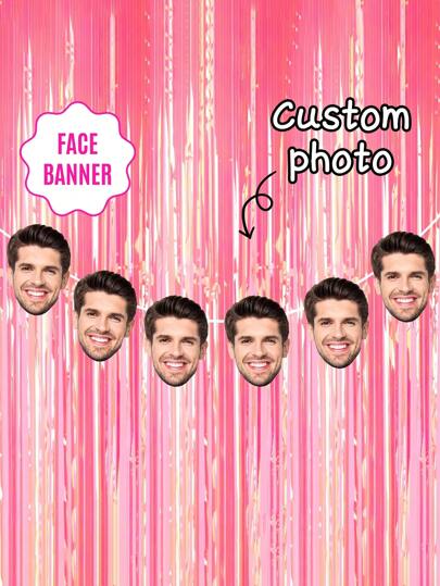 7/14/21 Personalized Custom Birthday Hat Banners, Customized Photo Printing Birthday Hat Banners, Customized Facial Photo Atmosphere Decoration Banners Banners, Essential Decorations For Birthday Parties, Creative Custom Birthday Supplies, Suitable For Children, Adults, Boyfriends, Family Birthday Parties, Holiday Celebrations, Surprise Party Decoration Gifts, Customized Personalized Party Banners