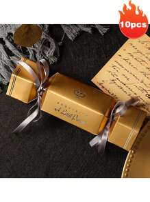 10 件糖果形礼盒，派对礼盒带丝带糖果盒，适用于婚礼情人节新娘送礼会生日派对 - 彩色 - 查看 14