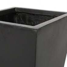 13" Outdoor Modern MGO Small Cast Stone Planter Black