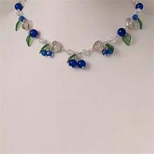 1 set collier et boucles d'oreilles créatifs à la myrtille, cadeau pour les passionnés de fruits