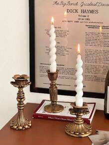 1pc Christmas Vintage Candle Holder For Party Setting Gifts. Used For Photography Background, Romantic Candlelight Dinner Props, Family Living Room Table Decoration Decorations,Suitable For Home Decor, Bedroom Decor, Office And Students, The Best Halloween And Christmas Gift - Multicolor - View 2