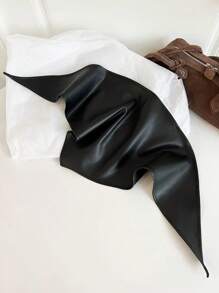 1pc Personalized Ladies Black Headscarf American Retro Y2k Hip-Hop Street Dance Cos Pirate Triangle Scarf Personalized Head Matte Leather Square Scarf