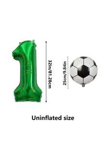 32 Inch Green Digital Football Balloon Kit Suitable For Birthday Decorations, Party Balloons, Easter Gifts - Multicolor - View 3