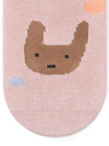 3 Pairs Anti-Slip Rubber Dot Cartoon Animal Print Non-Slip Baby Socks, Comfortable For Infants, All Seasons - Multicolor - View 4
