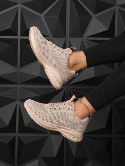 女士轻便步行鞋，适合户外/公园/跑步，柔软透气时尚运动鞋